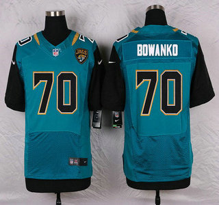 Men's Jacksonville Jaguars #70 Luke Bowanko Teal Green Alternate NFL Nike Elite Jersey