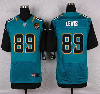 Men's Jacksonville Jaguars #89 Marcedes Lewis Teal Green Alternate NFL Nike Elite Jersey
