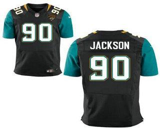 Men's Jacksonville Jaguars #90 Malik Jackson Black Team Color NFL Nike Elite Jersey