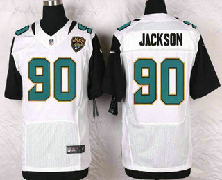 Men's Jacksonville Jaguars #90 Malik Jackson White Road NFL Nike Elite Jersey