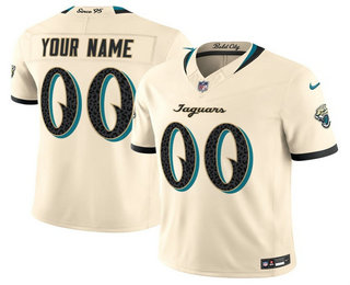 Men's Jacksonville Jaguars Active Player Custom Cream 2026 FUSE Rivalries Collection Limited Stitched Jersey