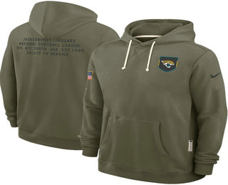 Men's Jacksonville Jaguars Olive 2025 Salute to Service Pullover Hoodie