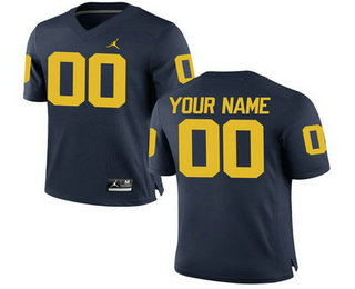 Men's Jordan Brand Michigan Wolverines Customized College Football Limited Jersey - Navy Blue
