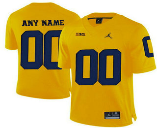 Men's Jordan Brand Michigan Wolverines Customized College Football Limited Jersey - Yellow
