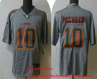 Men's Kansas City Chiefs #10 Isiah Pacheco Grey Atmosphere Fashion Stitched Jersey