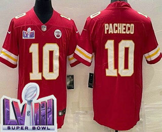 Men's Kansas City Chiefs #10 Isiah Pacheco Limited Red LVIII Super Bowl Vapor Jersey