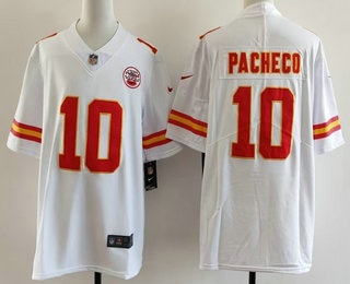Men's Kansas City Chiefs #10 Isiah Pacheco Limited White Vapor Jersey
