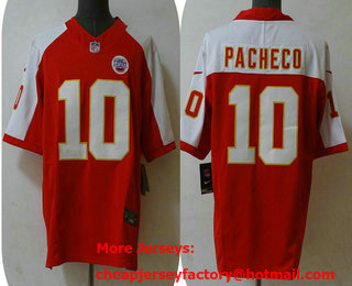 Men's Kansas City Chiefs #10 Isiah Pacheco Red White 2023 FUSE Vapor Limited Stitched Jersey