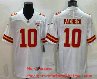Men's Kansas City Chiefs #10 Isiah Pacheco White 2022 Vapor Untouchable Stitched NFL Nike Limited Jersey