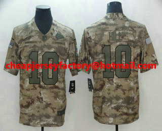 Men's Kansas City Chiefs #10 Tyreek Hill 2018 Camo Salute to Service Stitched NFL Nike Limited Jersey