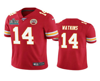 Men's Kansas City Chiefs #14 Sammy Watkins Red Super Bowl LIV Vapor Limited Jersey