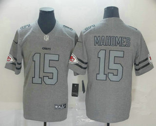 Men's Kansas City Chiefs #15 Patrick Mahomes 2019 Gray Gridiron Vapor Untouchable Stitched NFL Nike Limited Jersey