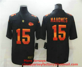 Men's Kansas City Chiefs #15 Patrick Mahomes 2020 Black Fashion Limited Stitched NFL Jersey