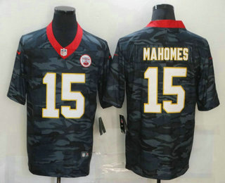 Men's Kansas City Chiefs #15 Patrick Mahomes 2020 Camo Limited Stitched Nike NFL Jersey