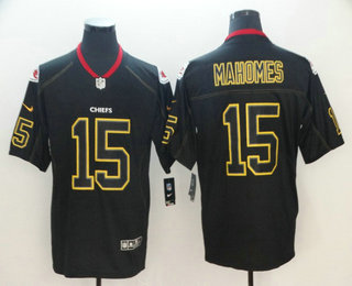 Men's Kansas City Chiefs #15 Patrick Mahomes II 2018 Black Lights Out Color Rush Stitched NFL Nike Limited Jersey