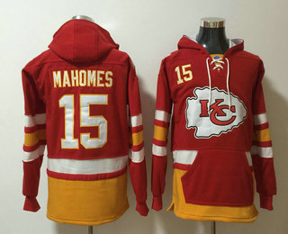 Men's Kansas City Chiefs #15 Patrick Mahomes II NEW Red Pocket Stitched NFL Pullover Hoodie