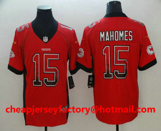 Men's Kansas City Chiefs #15 Patrick Mahomes II Red 2018 Fashion Drift Color Rush Stitched NFL Nike Limited Jersey