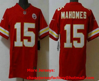 Men's Kansas City Chiefs #15 Patrick Mahomes Limited Red FUSE Vapor Jersey