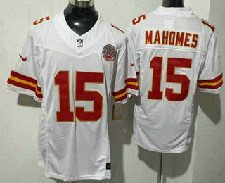 Men's Kansas City Chiefs #15 Patrick Mahomes Limited White FUSE Vapor Jersey