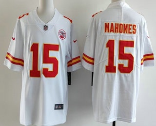 Men's Kansas City Chiefs #15 Patrick Mahomes Limited White Vapor Jersey