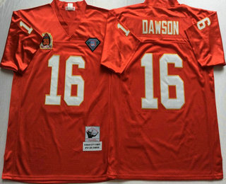 Men's Kansas City Chiefs #16 Len Dawson Red 75TH Stitched NFL Thowback Jersey