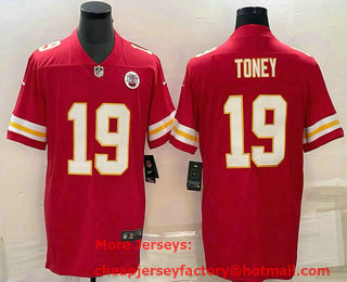 Men's Kansas City Chiefs #19 Kadarius Toney Red Vapor Untouchable Limited Stitched Jersey