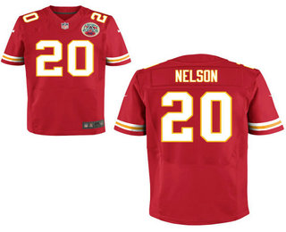 Men's Kansas City Chiefs #20 Steven Nelson Red Team Color Stitched NFL Nike Elite Jersey