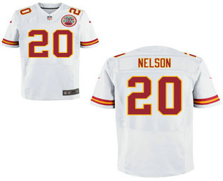 Men's Kansas City Chiefs #20 Steven Nelson White Road Stitched NFL Nike Elite Jersey