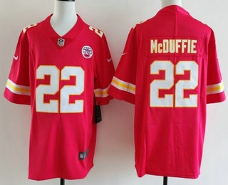 Men's Kansas City Chiefs #22 Trent McDuffie Limited Red Vapor Jersey