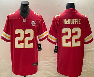 Men's Kansas City Chiefs #22 Trent McDuffie Red Vapor Untouchable Limited Stitched Jersey