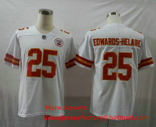 Men's Kansas City Chiefs #25 Clyde Edwards-Helaire White 2020 Vapor Untouchable Stitched NFL Nike Limited Jersey