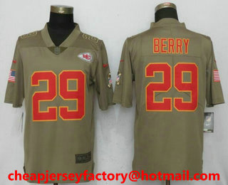 Men's Kansas City Chiefs #29 Eric Berry Olive 2017 Salute To Service Stitched NFL Nike Limited Jersey