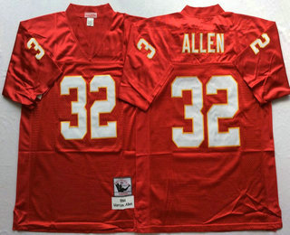 Men's Kansas City Chiefs #32 Marcus Allen Red Stitched NFL Thowback Jersey