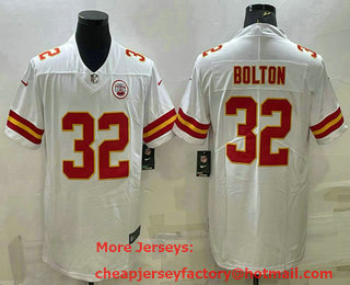 Men's Kansas City Chiefs #32 Nick Bolton White Vapor Untouchable Limited Stitched Football Jersey