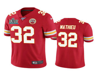 Men's Kansas City Chiefs #32 Tyrann Mathieu Red Super Bowl LIV Vapor Limited Jersey