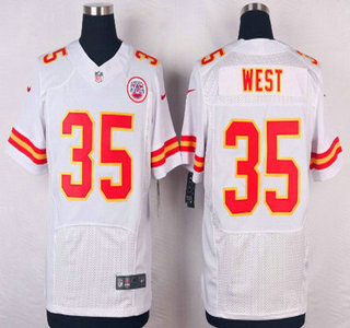 Men's Kansas City Chiefs #35 Charcandrick West White Road NFL Nike Elite Jersey