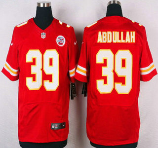 Men's Kansas City Chiefs #39 Husain Abdullah Red Team Color NFL Nike Elite Jersey