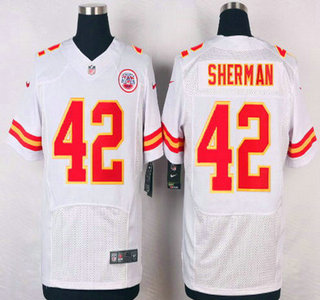 Men's Kansas City Chiefs #42 Anthony Sherman White Road NFL Nike Elite Jersey