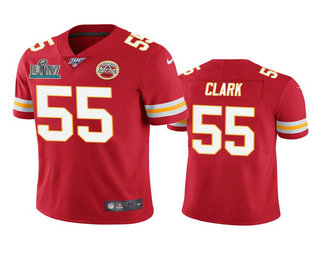 Men's Kansas City Chiefs #55 Frank Clark Red Super Bowl LIV Vapor Limited Jersey