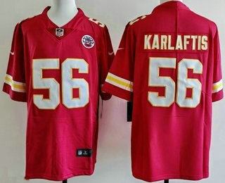 Men's Kansas City Chiefs #56 George Karlaftis Limited Red Vapor Jersey