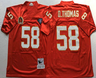Men's Kansas City Chiefs #58 Derrick Thomas Red 75TH Stitched NFL Thowback Jersey