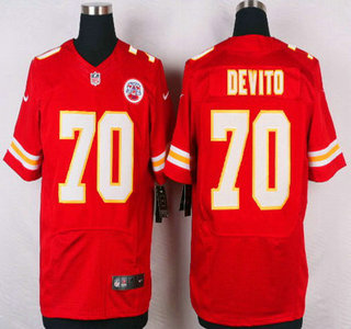 Men's Kansas City Chiefs #70 Mike DeVito Red Team Color NFL Nike Elite Jersey