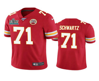 Men's Kansas City Chiefs #71 Mitchell Schwartz Red Super Bowl LIV Vapor Limited Jersey
