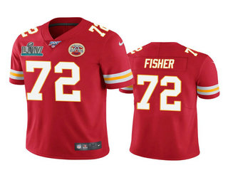Men's Kansas City Chiefs #72 Eric Fisher Red Super Bowl LIV Vapor Limited Jersey