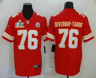 Men's Kansas City Chiefs #76 Laurent Duvernay-Tardif Red 2021 Super Bowl LV Vapor Untouchable Stitched Nike Limited NFL Jersey