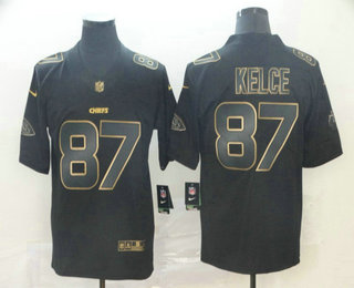 Men's Kansas City Chiefs #87 Travis Kelce Black Gold 2019 Vapor Untouchable Stitched NFL Nike Limited Jersey
