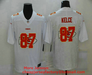 Men's Kansas City Chiefs #87 Travis Kelce White 2020 Shadow Logo Vapor Untouchable Stitched NFL Nike Limited Jersey