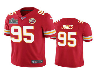 Men's Kansas City Chiefs #95 Chris Jones Red Super Bowl LIV Vapor Limited Jersey