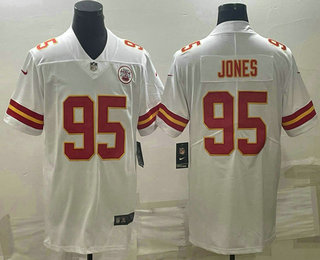 Men's Kansas City Chiefs #95 Chris Jones White 2017 Vapor Untouchable Stitched NFL Nike Limited Jersey
