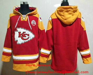 Men's Kansas City Chiefs Blank Red Ageless Must Have Lace Up Pullover Hoodie
